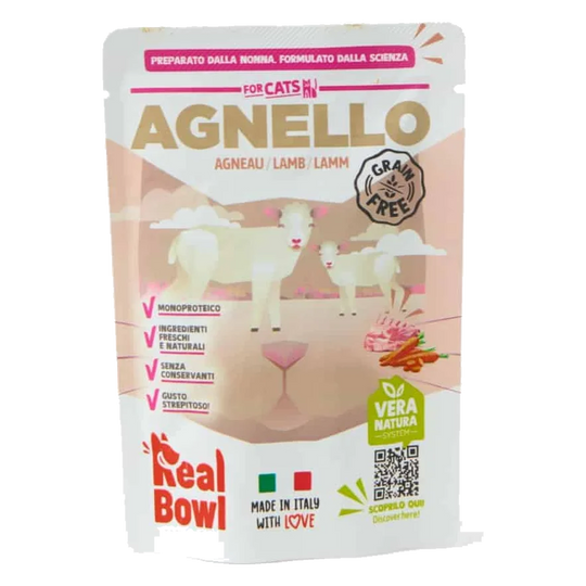 Comida húmida para gatos Real Bowl borrego fresco, 80 g