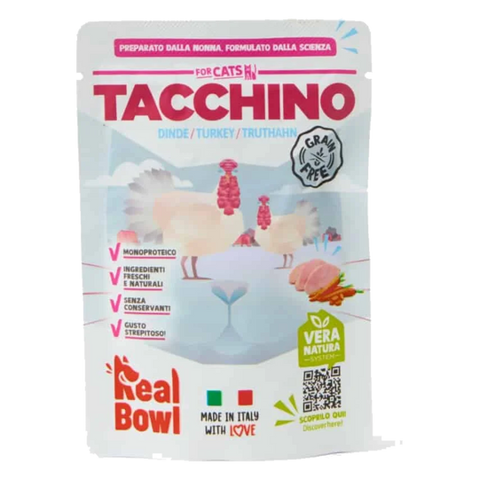Comida húmida para gatos Real Bowl peru fresco, 80 g