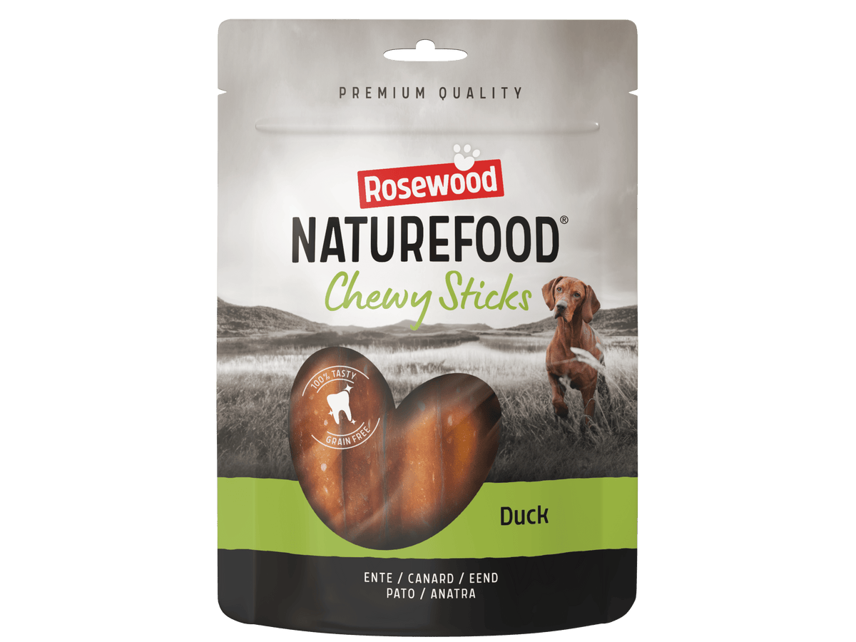 Rosewood Naturefood Chewy Sticks de pato para cães, saco de 100 g