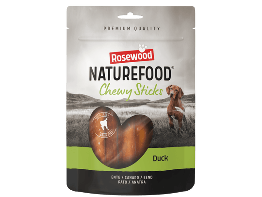 Rosewood Naturefood Chewy Sticks de pato para cães, saco de 100 g
