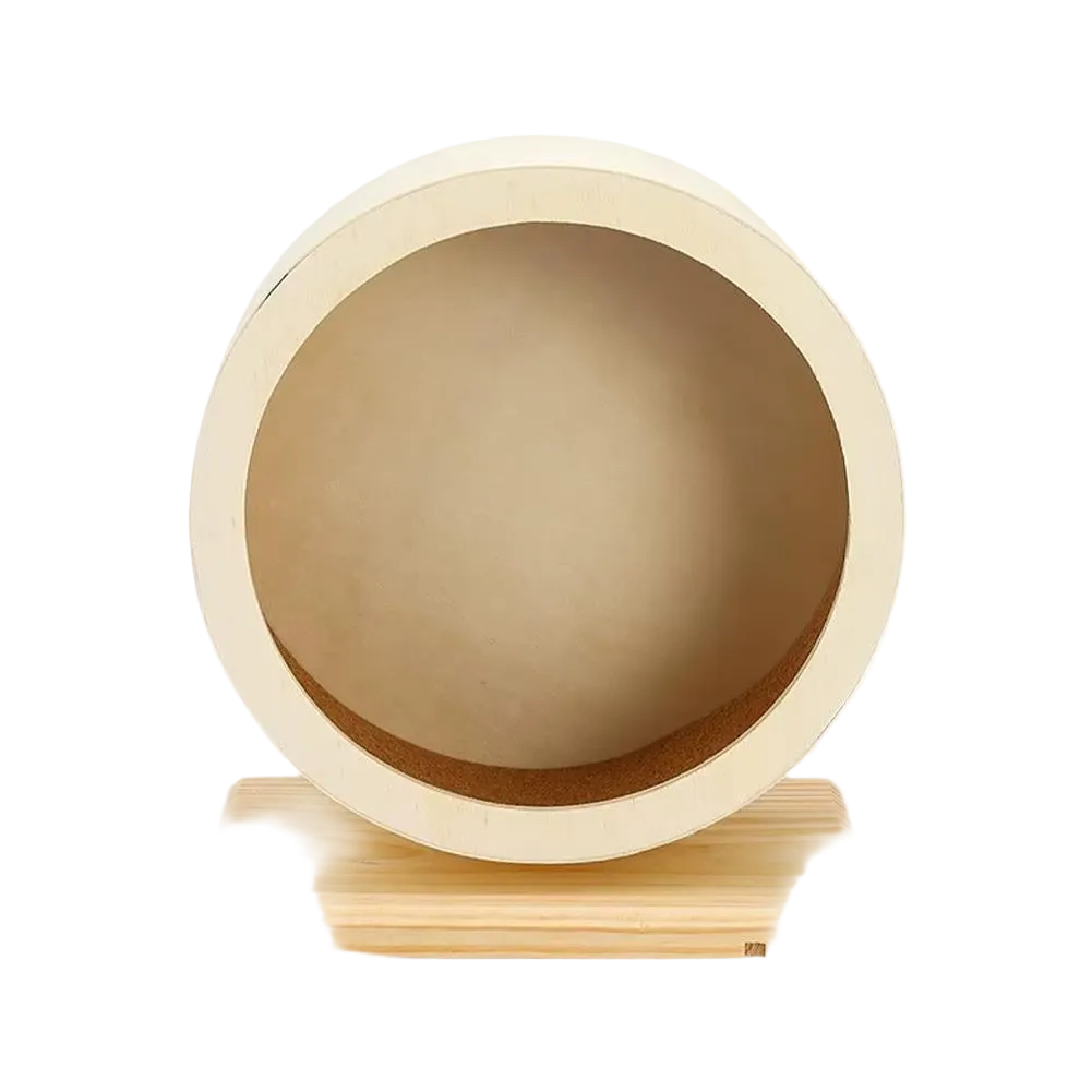 Rueda de madera de abeto con pista de corcho para hámster, 20,5 cm
