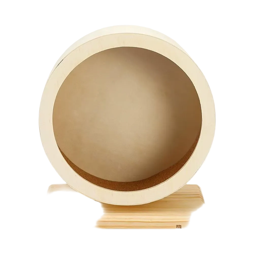 Rueda de madera de abeto con pista de corcho para hámster, 25 cm