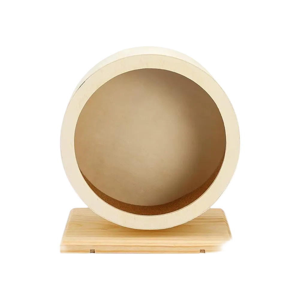 Rueda de madera de abeto con pista de corcho para hámster, 15 cm - ZONLIDOOG