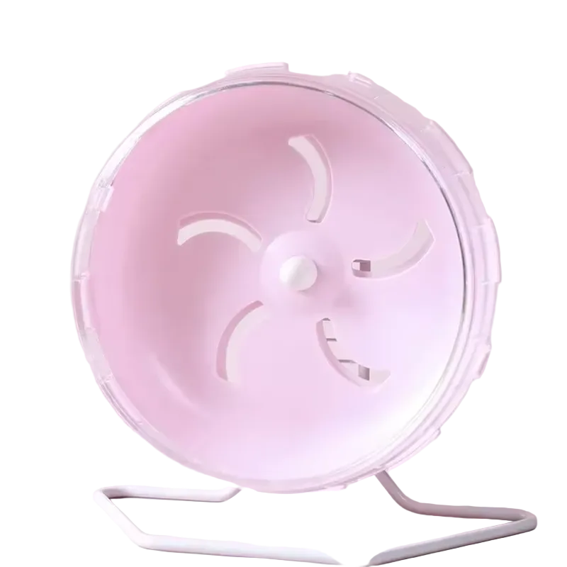 Rueda silenciosa de 17,5 cm con soporte metálico para hámster enano, rosa - ZONLIDOOG