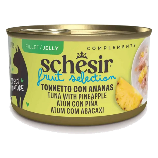 Comida húmida para gatos Schesir atum com ananás, 75 g