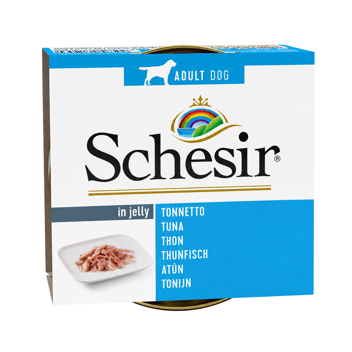 Schesir atum em gelatina para cães adultos, lata de 150 g