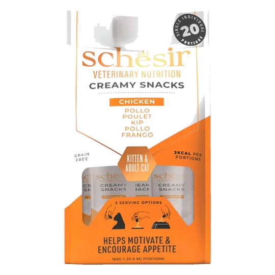 Schesir Veterinary Solutions snack cremoso para gatos, 20 × 8 g