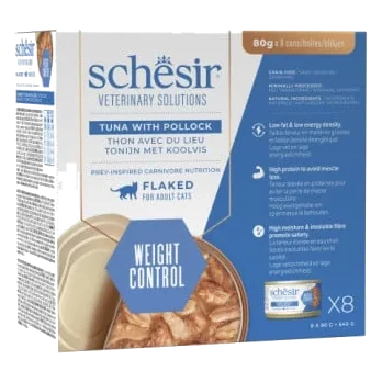 Comida húmida para gatos Schesir Weight Loss atum com escamudo, 80 g