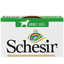 Parte superior da embalagem Schesir filetes de frango com indicação Adult Dog
