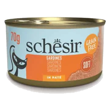 Comida húmida para gatos Schesir Grill patê sardinhas, 70 g