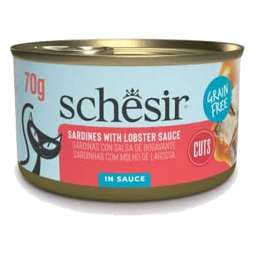 Comida húmida para gatos Schesir Grill sardinhas com molho de lavagante, 70 g