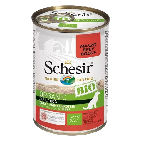 Comida húmida para cães Schesir Bio vaca, lata 400 g