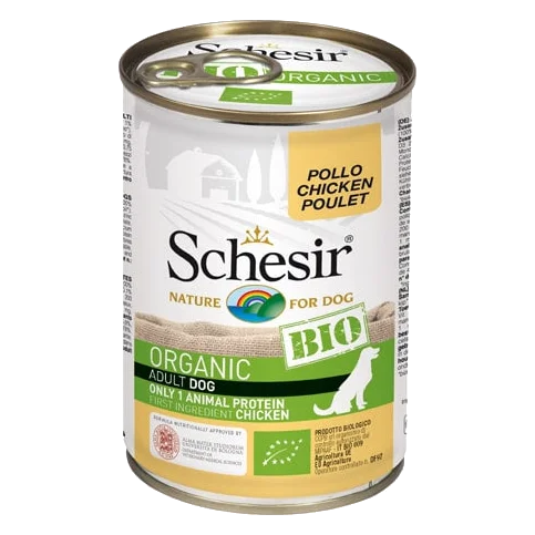 Comida húmida para cães Schesir Bio frango, lata 400 g
