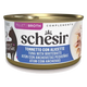 Comida húmida para gatos Schesir atum com pequenas anchovas em caldo, lata 70 g