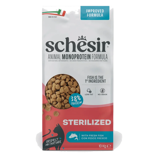 Ração para gatos Schesir Animal Protein Esterilizado peixe, 10 kg