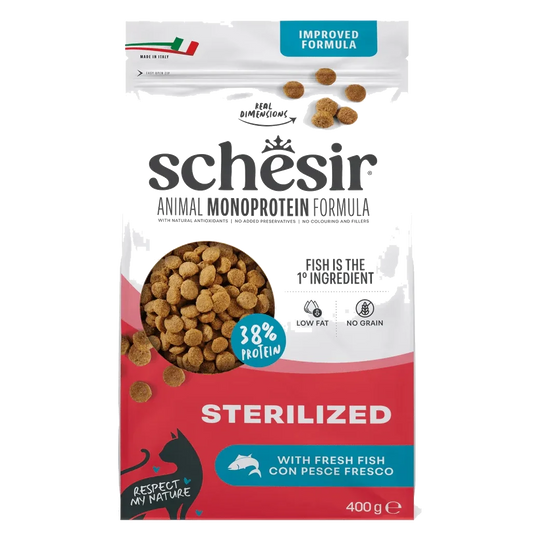 Ração para gatos Schesir Animal Protein Esterilizado peixe, 400 g