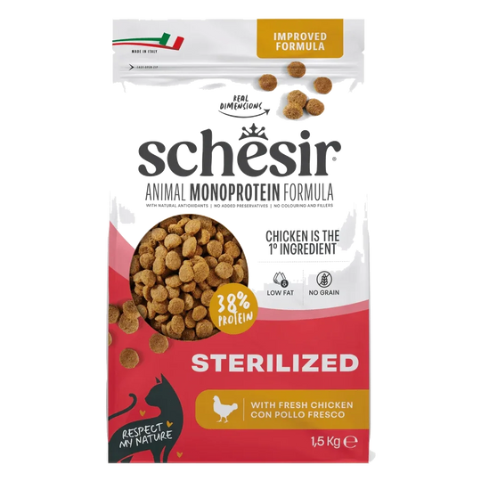 Ração para gatos Schesir Animal Protein Esterilizado frango, 1,5 kg