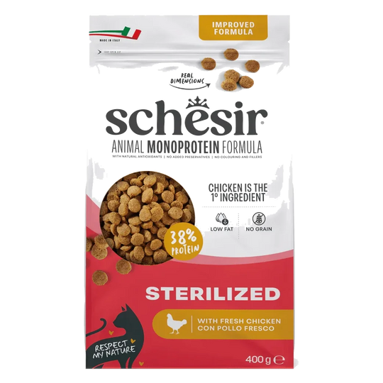 Ração para gatos Schesir Animal Protein Esterilizado frango, 400 g