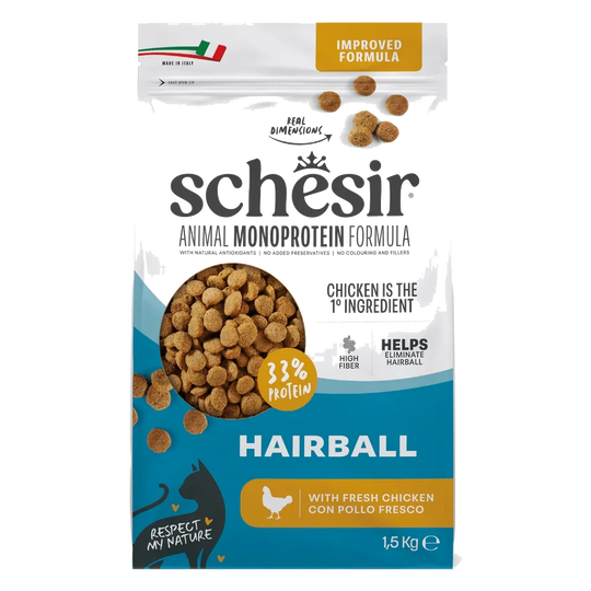 Ração para gatos Schesir Animal Protein Hairball, 1,5 kg