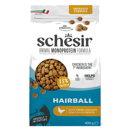 Ração para gatos Schesir Animal Protein Hairball, 400 g