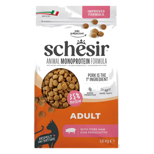 Ração para gatos Schesir Animal Protein Manutenção fiambre, 1,5 kg