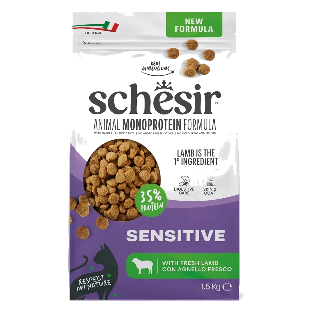 Ração para gatos Schesir Animal Protein Sensitive borrego, 1,5 kg