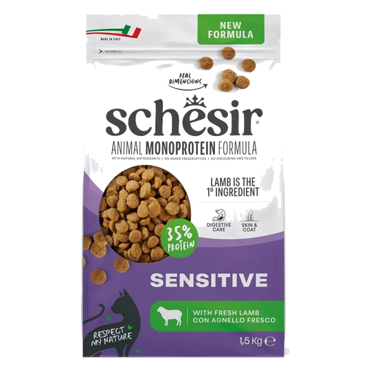 Ração para gatos Schesir Animal Protein Sensitive borrego, 1,5 kg