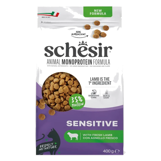 Ração para gatos Schesir Animal Protein Sensitive borrego, 400 g