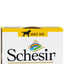 Parte superior da embalagem Schesir frango e fiambre com indicação Adult Dog