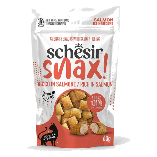 Schesir Snax snacks salmão para gatos, 60 g