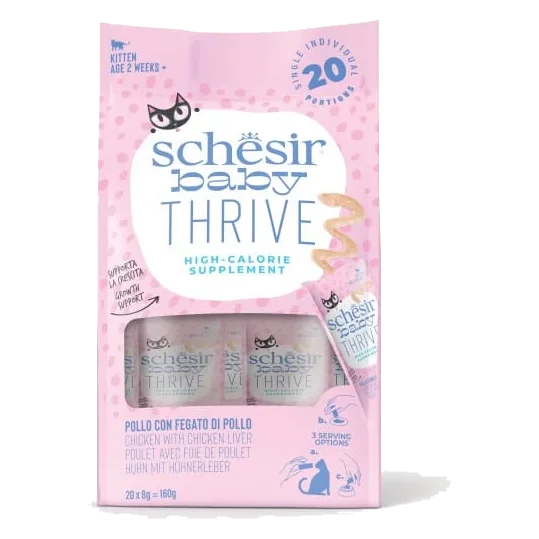 Schesir Thrive suplemento frango com fígado de frango, 20 × 8 g