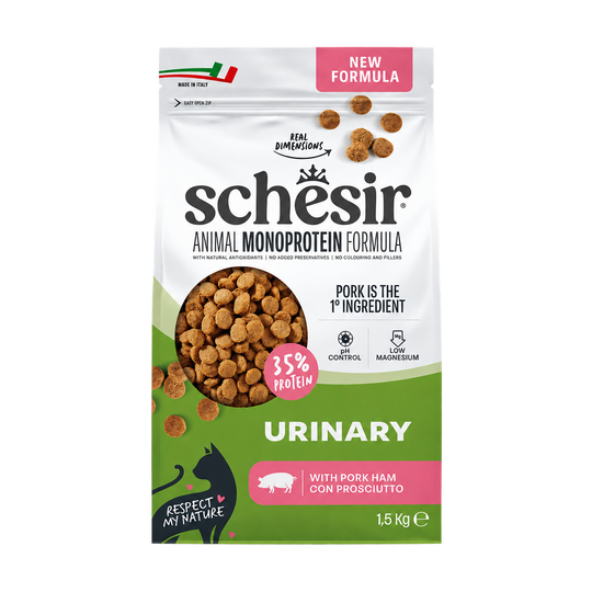Ração para gatos Schesir Animal Monoprotein Urinary fiambre, 1,5 kg