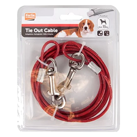 Cabo plastificado de exterior para cães, 3 m e 5 m