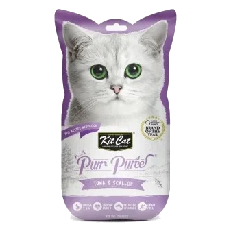 Snack cremoso para gatos Kit Cat PurrPuree atum e vieiras 60 g