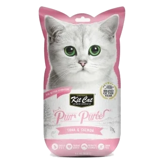 Snack cremoso para gatos Kit Cat PurrPuree atum e salmão 60 g