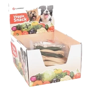 Snack dental veggie em forma de escova para cães, 7,5 e 10 cm