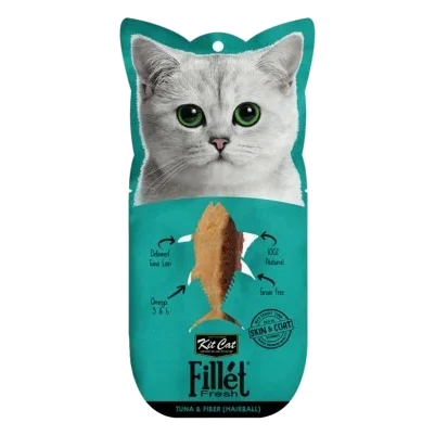 Snack para gatos Kit Cat FilletFresh atum e fibra 30 g