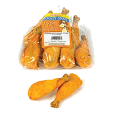 Snacks para cães de pele em forma de coxa de frango, 10 unidades