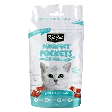 Snacks para gatos Kit Cat Purrfect Pockets pele e pelo 60 g