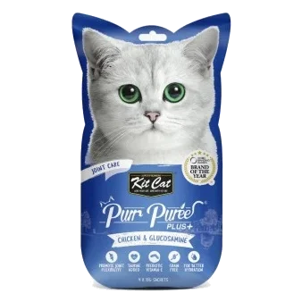 Snacks para gatos Kit Cat PurrPuree Plus frango articulações 60 g
