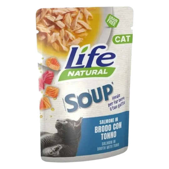 Sopa Life Cat salmão com atum para gatos, 60 g