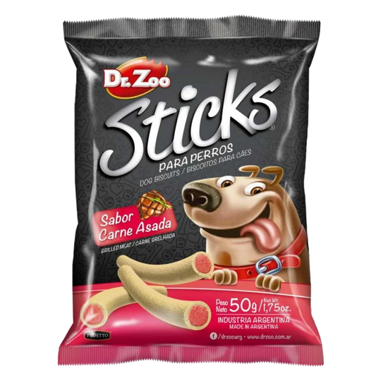 Sticks sabor carne assada Dr. Zoo para cães, 50 g