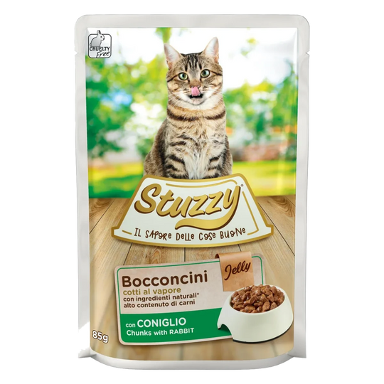 Comida húmida para gatos Stuzzy Cat coelho, saqueta de 85 g