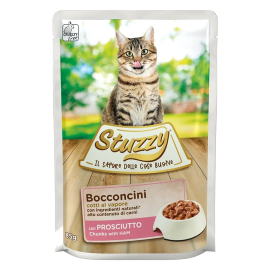 Comida húmida para gatos Stuzzy Cat fiambre, saqueta de 85 g