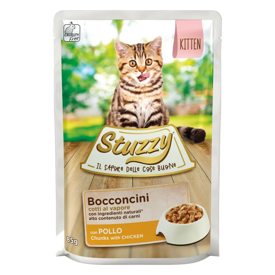 Comida húmida para gatinhos Stuzzy Cat frango, saqueta de 85 g