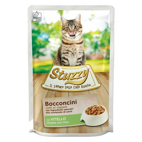 Comida húmida para gatos Stuzzy Cat vitela, saqueta de 85 g