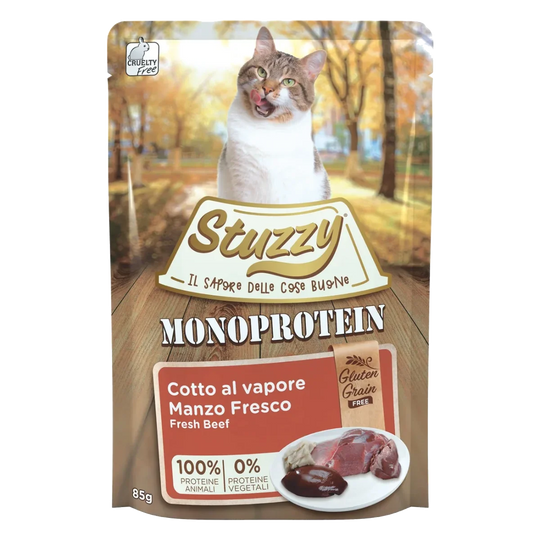 Comida húmida para gatos Stuzzy Grain Free Monoprotein vaca fresca, 85 g