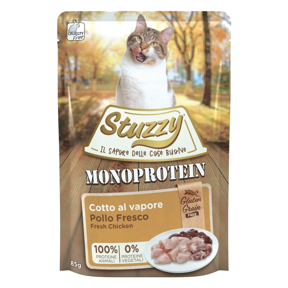 Comida húmida para gatos Stuzzy Grain Free Monoprotein frango fresco, 85 g