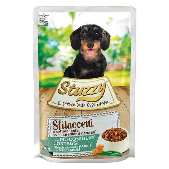 Comida húmida para cães adultos Stuzzy Speciality coelho e legumes, saqueta de 100 g