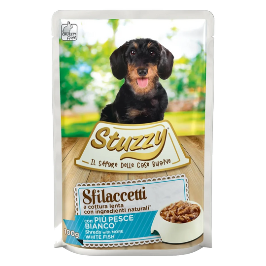 Comida húmida para cães adultos Stuzzy Speciality peixe branco, saqueta de 100 g